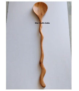 Elegant Wooden Salad <b>Server</b> Set Unique Branch Handle Natural Design Eco-Friendly Dishwasher Safe American Style for Serving - Product Image 2