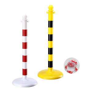 สแตนชิออนพลาสติก2สีมี4ชุดเสากั้นจราจร POST-AW สีเตือนน้ำบรรจุ4ชุด - Product Image 1