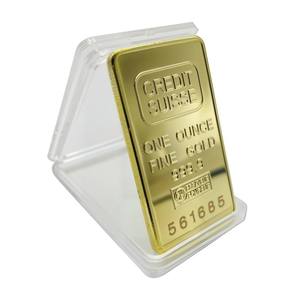 Barra de Oro Personalizada de Aleación de Zinc con Temática <span class=keywords><strong>Credit</strong></span> <span class=keywords><strong>Suisse</strong></span>, Bañada en Oro Fino de 1oz con Grabado 999.9, Artesanía Exquisita - Product Image 1