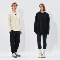 Contemporain His Hers Pull À Capuche Pull Épais Cordon Gym Top avec Logo En Relief Motif Casual Col À Capuche Style