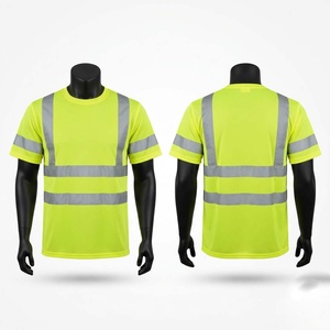 เสื้อยืดทำงานพรีเมียม 150 GSM ผ้าฝ้าย/ใยไผ่ สีเขียวมะนาวสะท้อนแสง พร้อมแถบสะท้อนแสงความปลอดภัย  โลโก้ด้านหน้าพิมพ์ดิจิทัล - Product Image 1