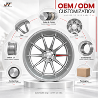Jantes forgées à dix branches argentées avec accent rouge, 18-22 pouces, 5x112 5x114.3 VIW-192 pour BMW Audi Mercedes-Benz