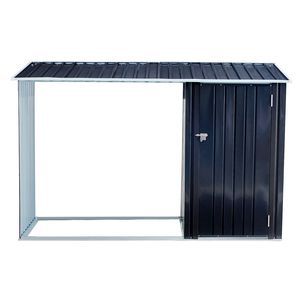 Cobertizo para Leña de Exterior en Color Antracita Galvánizado, Soporte para Leña de Patio con Estante para Leña, Solución de Almacenamiento Elegante y Duradera - Product Image 6