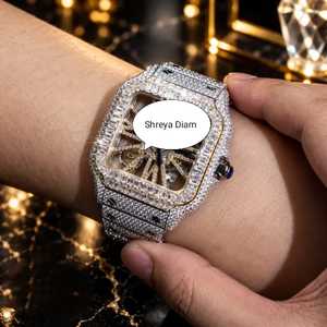 Reloj de Lujo Vintage con Moissanita, Esfera Cuadrada, Acero Inoxidable, Mecánico Automático, Cristal de Zafiro, Analógico, Correa de 40 mm, Resistente al Agua 10 Bar - Product Image 6