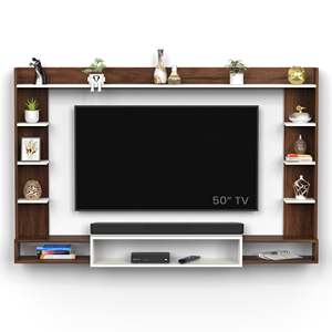 Mueble de TV Moderno Orelia de Madera Sintética con Estantes para Libros, Soporte para Decodificador y Exhibición Decorativa - Product Image 5