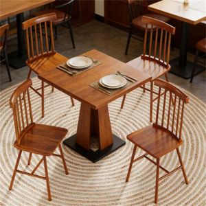Set di Quattro Sedie da Pranzo Marrone Chiaro, Poltrona da Cucina con Seduta in Legno per Casa o Ufficio - Product Image 1