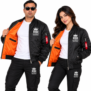 Blousons Bomber MA1 RBI, Blousons de Vol MA1, Blousons de Pilote en Nylon - Unisexe, Manches Longues, Utilisation en Avion - Product Image 1