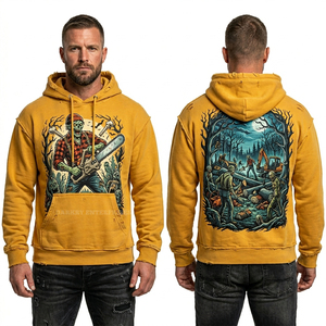 Custom Sleeveless Hoodie <b>Black</b> Heavy Metal Undead Graphic Vest Streetwear Men Raw Edge Gym Wear Muscle Fit <b>Fleece</b> Pullover - Product Image 3