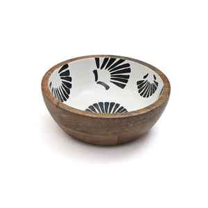 Tazón de Madera Meena Hecho a Mano, Pintado con Esmalte, Tazón de Madera Meena Esmaltado, Tazón Decorativo Hecho a Mano para Servir Ensaladas y Frutas - Product Image 1