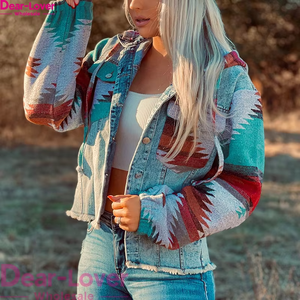 Nouvelle Collection 2026 : Blouson Bomber Vintage en Jean Tissé pour Femme avec Capuche, Ourlet Effiloché, Imperméable et Respirant, en Soie Synthétique et Polyester/Coton - Product Image 6