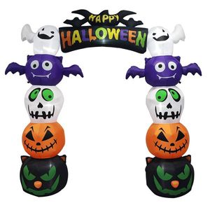Arco Gigante di Zucca di Halloween in PVC da 2,5 Metri con LED per Decorazioni Esterne - Product Image 1