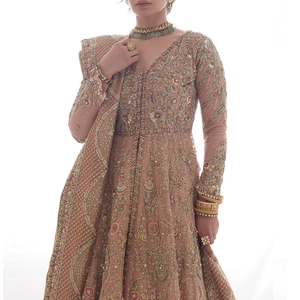 Nouvelle Robe de Mariée Indienne Traditionnelle de Qualité Supérieure pour Femme, Faite à la Main, Élégante, Grande Taille, Longueur Ras du Sol, pour Hiver et Été - Product Image 2