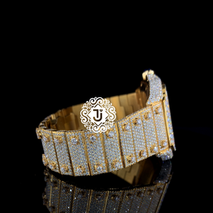 Montre de luxe en acier inoxydable de qualité export, mouvement mécanique ETA, cadran serti de diamants Moissanite, chiffres arabes, style tendance - Product Image 5