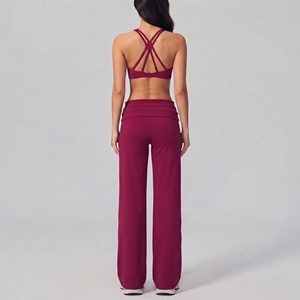 Nouvel ensemble de sport 2 pièces pour femme 2026 : soutien-gorge de sport à armatures et leggings taille haute respirants pour le fitness et le yoga - Product Image 2