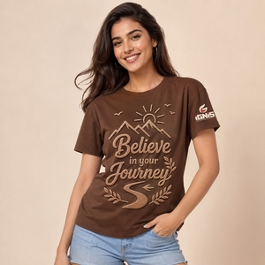 T-shirt imprimé pour femme en coton premium, manches courtes, col rond, vêtement décontracté et tendance, confortable et respirant pour le quotidien - Product Image 4
