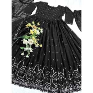 Vestido de diseñador Anarkali con Pent y Dupatta en vestidos para fiesta profesionales - Product Image 3