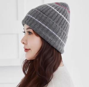 Unisex Jacquard Knitted Earflap <b>Hat</b> 100% Acrylic Striped Pattern Casual <b>Winter</b> for Children Adjustable Head Circumference - Product Image 1