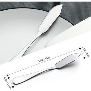 Ensemble de 2 couteaux à beurre et à fromage en acier inoxydable pour la cuisine, le restaurant, les fêtes, parfait pour étaler le beurre - Product Image 2