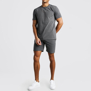 Wholesale Custom Streetwear 100% Cotton Print Quick Dry Breathable Drop Shoulder Oversized Puff Printing T-Shirt Short <b>Set</b> - Product Image 1