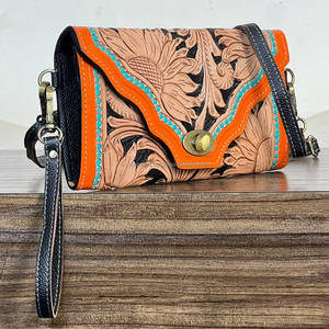 Bolsos Mini de Cuero Genuino con Diseño de Lujo, Hechos a Mano, con Estampado Floral, para Cosméticos, Teléfono y Uso Diario, para Mujer - Product Image 4