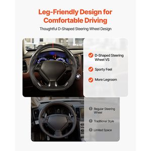 Volante in Fibra di Carbonio a Forma di D con Fondo Piatto e Impugnatura in Pelle con Texture Antiscivolo per Infiniti G37 2007-2013 - Product Image 4