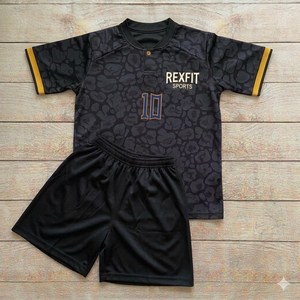 REXFIT SPORTS Custom Teamwear Set Men Athletic Training Jersey and Shorts Football Sports Lightweight Breathable Supplier - Product Image 3