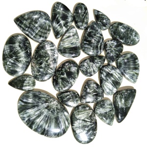 Venta al por Mayor de Hermosas Gemas Sueltas de Serafinita Natural, Corte Ovalado, Color Verde, Certificadas por IGI, en Diversos Tamaños para Joyería, 20-45mm - Product Image 5
