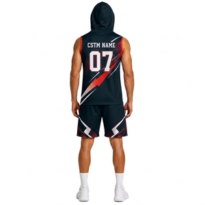 Custom 7 on 7 Sleeveless Hooded Football Jersey and <b>Athletic</b> Shorts Team Performance Set - Product Image 1