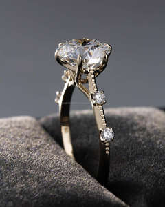 IGI/GIA Lab Grown Cut Diamond Vintage 14k jaune mariage/bague de fiançailles unisexe or blanc fin pour anniversaire fête-digne - Product Image 4