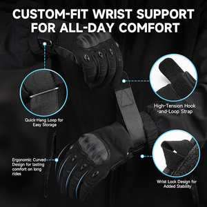 Gants de moto haut de gamme en polyester, nylon, polyuréthane, imperméables, compatibles écran tactile, antidérapants, unisexes, pour la course, le sport et le ski - Product Image 3