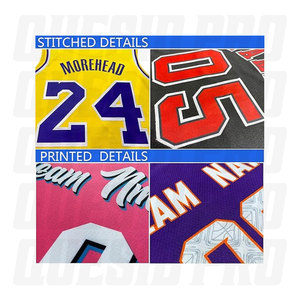 Maillot de basket personnalisé avec nom et numéro, vêtements de sport athlétiques, tissu en maille 100% polyester, sublimation, hauts pour l'entraînement et les matchs - Product Image 4