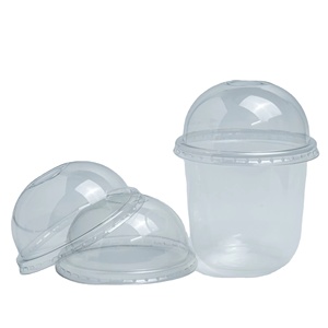 Transparent <b>Plastic</b> Cold Cup with Dome Lid Disposable Single Wall Party <b>Drinkware</b> 12oz to 34oz Custom Sizes - Product Image 5