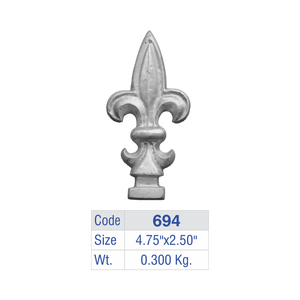Decorative Fleur De Lis Aluminum Railing Finial Ornamental Fence Spear Head Villa Gate Guardrail Post Cap Fitting - Product Image 2
