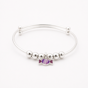 Pulsera de Plata de Ley 925 con Dijes de Caramelo, Pulido Brillante, Joyería de Moda para Niñas, Uso Diario, Regalo de Cumpleaños, Estilo Fiesta, Ajustable - Product Image 4