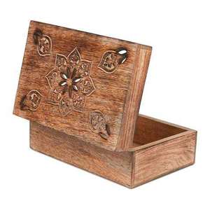 Caja de Madera Tallada a Mano, Caja de Madera Maciza de Mango, Caja de Joyería de Madera para Regalos, Venta al por Mayor de Fábrica al Mejor Precio, Caja de Regalo de Madera - Product Image 1