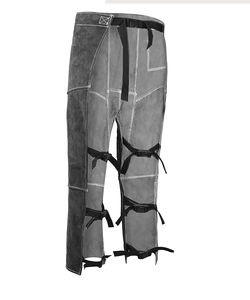 Pantalon de soudeur en cuir de vachette de qualité supérieure, résistant, pour la protection des jambes, vêtements de travail pour la construction et la soudure - Product Image 5