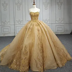Jancember DY6581 Vestidos de Quinceañera Vintage con Tirantes Dorados para Mujer, para Ocasiones Especiales, de Noche, Fiesta - Product Image 1