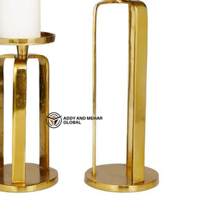 Luxury Modern Bone Resin <b>Candle</b> Holder Set Polished Finish Decorative <b>Pillar</b> <b>Candle</b> Jar for Christmas Home & Hospitality Dcor - Product Image 4