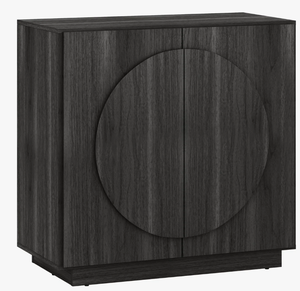 Buffet console d'appoint en bois gris foncé de style moderne du milieu du siècle, avec portes rondes sculptées, idéal pour hôtels et maisons (vente en gros) - Product Image 6