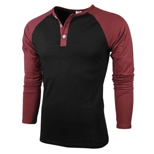 <b>Men's</b> Solid Jersey <b>Long</b> <b>Sleeve</b> <b>Henley</b> Shirt Polyester Cotton 220g Breathable Custom Logo Front O-Neck Collar Regular Fit Casual - Product Image 4