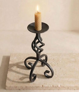 Contemporary metal candle pillar <b>tealight</b> holder made to offer peaceful warm lighting and enrich relaxed moments in any interior - Product Image 2