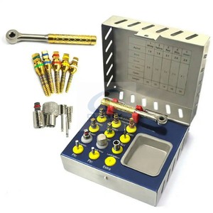 Kit de 25 forets coniques pour implants dentaires avec butées, boîte de rangement, instruments d'implantologie chirurgicale, forets de précision, OEM CE - Product Image 1