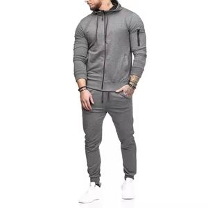 Custom <b>Men</b> Winter Solid 2 1 Tracksuit Full Zip Hoodie <b>Jogger</b> Pants Set <b>Slim</b> <b>Fit</b> Casual Sportswear Gym Training 100% Cotton - Product Image 4