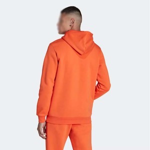 Sudadera con Capucha Naranja para Hombre, Corte Regular, Color Sólido, Diseño con Bolsillos, Ropa Casual de Otoño, Tejido de Felpa - Product Image 5