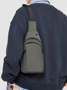 Lightweight Chest Pack Crossbody <b>Shoulder</b> Bag Zipper Adjustable <b>Strap</b> Minimalist Style for Hiking Cycling Travel Office Everyday - Product Image 5