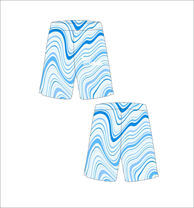 Pantalones Cortos de Baloncesto con Patrón Ondulado Azul y Blanco Personalizados, Transpirables, de Malla, para Entrenamiento Atlético, Ropa Deportiva de Verano, Uniforme - Product Image 1