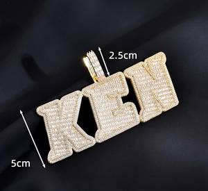 Personalized Name Pendant <b>Necklace</b> With 12mm Cuban Link Chain Custom <b>Initial</b> Letter Jewelry For Hip Hop Fashion And Birthday - Product Image 6