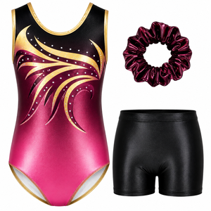 Justaucorps de gymnastique vert personnalisé avec strass, impression par transfert thermique, uniforme de compétition et d'entraînement pour la gymnastique artistique - Product Image 4