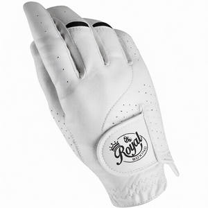 Guantes de golf personalizables Unisex Grace, equipo deportivo blanco con palma de cuero genuino, uso de la mano derecha, Embalaje manual estilo logotipo - Product Image 1