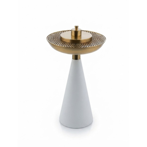 Arabic Incense Burner White Conical Base Metal <b>Bakhoor</b> Mubkhar Middle East Style <b>Oud</b> Censer For Home Decor & Hospitality On Sale - Product Image 1